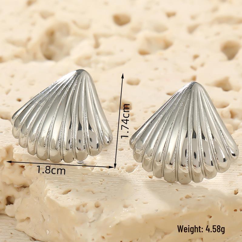 Stainless Steel Retro Stud Earrings for Women - Elegant High-End Design
