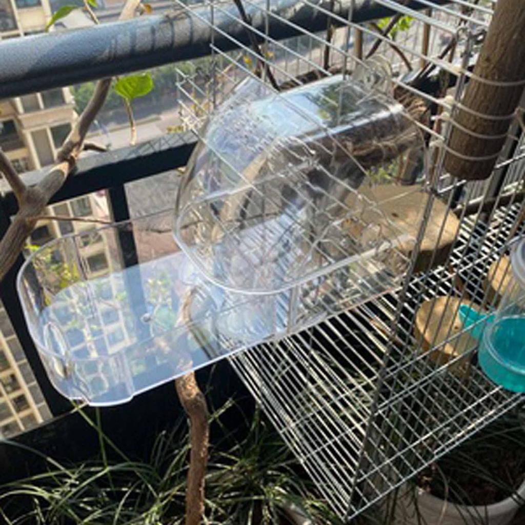 Emoi Bird Bathing Bird Bath Fixed Bird Prevents Water Sparrow Parakeet with Bird Water Feeding Pet Heat Stroke Easy Transparent Container, Cage,