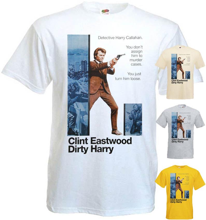 Dirty Harry v2 T-shirt Clint Eastwood cotton white yellow all sizes S5XL XXXL
