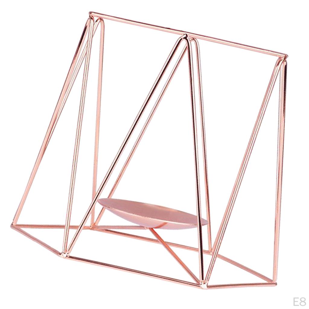 3 Geometric Candle Holder Metal Tea light Decor Candlestick