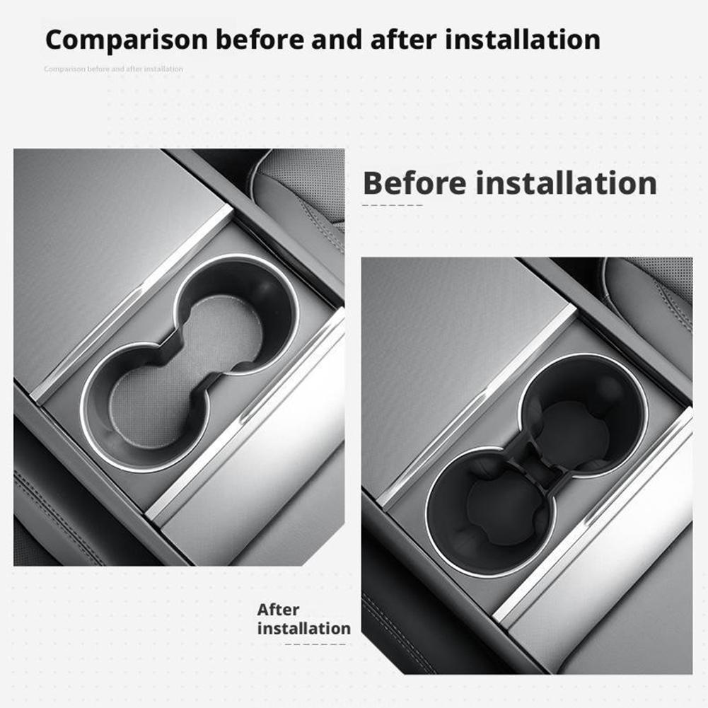 Cup Holder for Tesla Model Y Juniper 2025 Center Console Storage Box Armrest Organiser Non-slip Insert Phone Holder Accessories