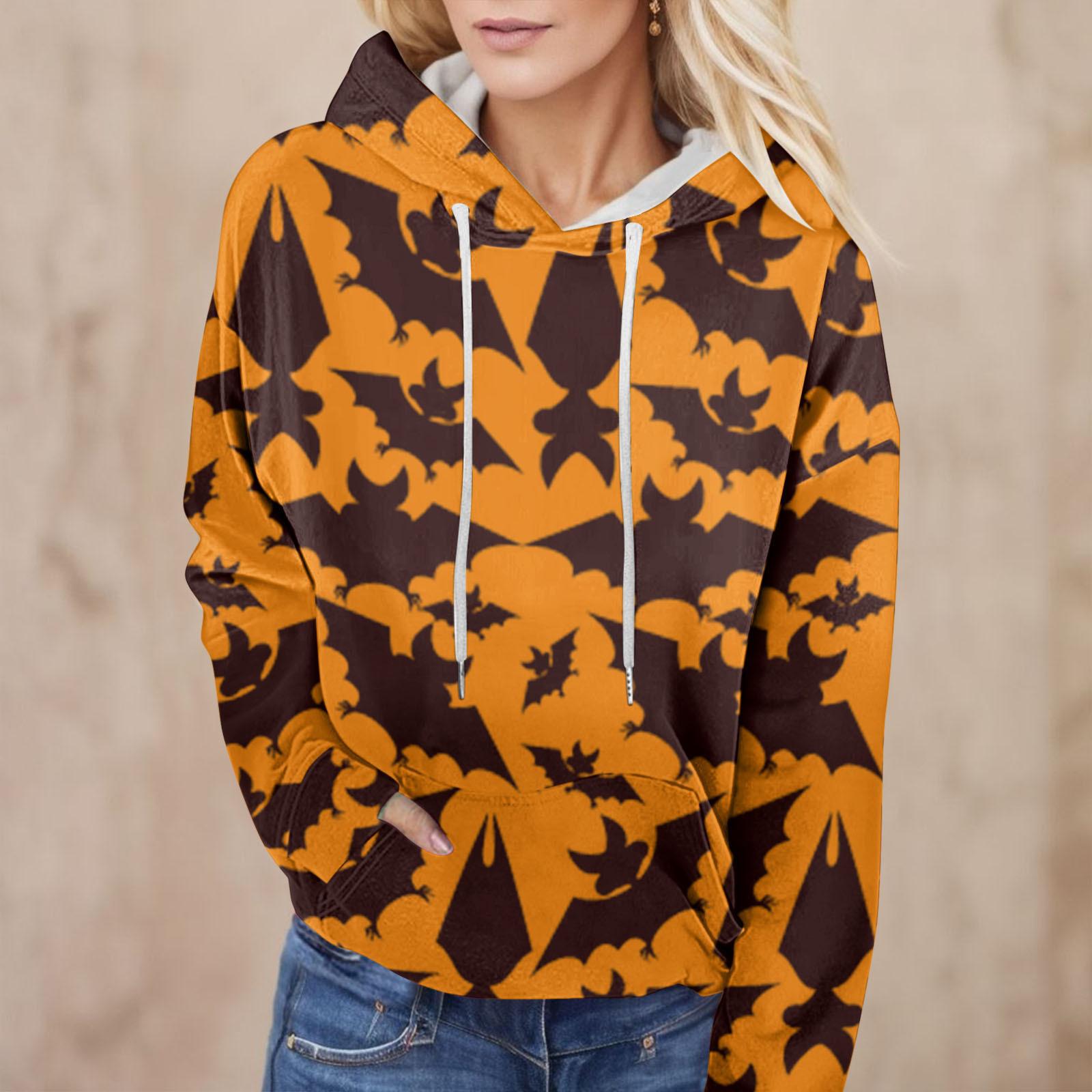 

2024 НОВАЯ весна осень женская мода Хэллоуин элементы 3D принт рендеринг толстовка с капюшоном длинный рукав повседневный свободный 6XL