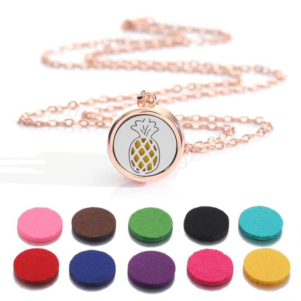 New rose gold Tree Of Life Aromatherapy Perfume Locket Fashion Essential Oil Diffuser Necklace For Women Pendant Jewelry Gift