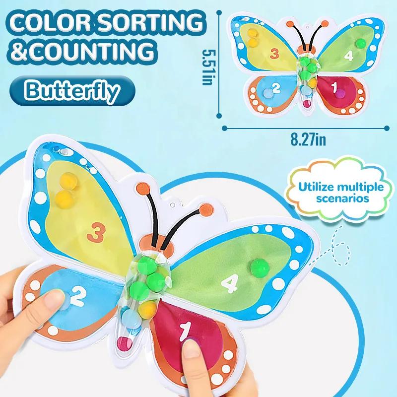 Montessori Color Sorting Maze Beads Squishy Toy Food Grade Silicone Fidget Decompression Game Kids Sensory Fine Motor Skills Toy