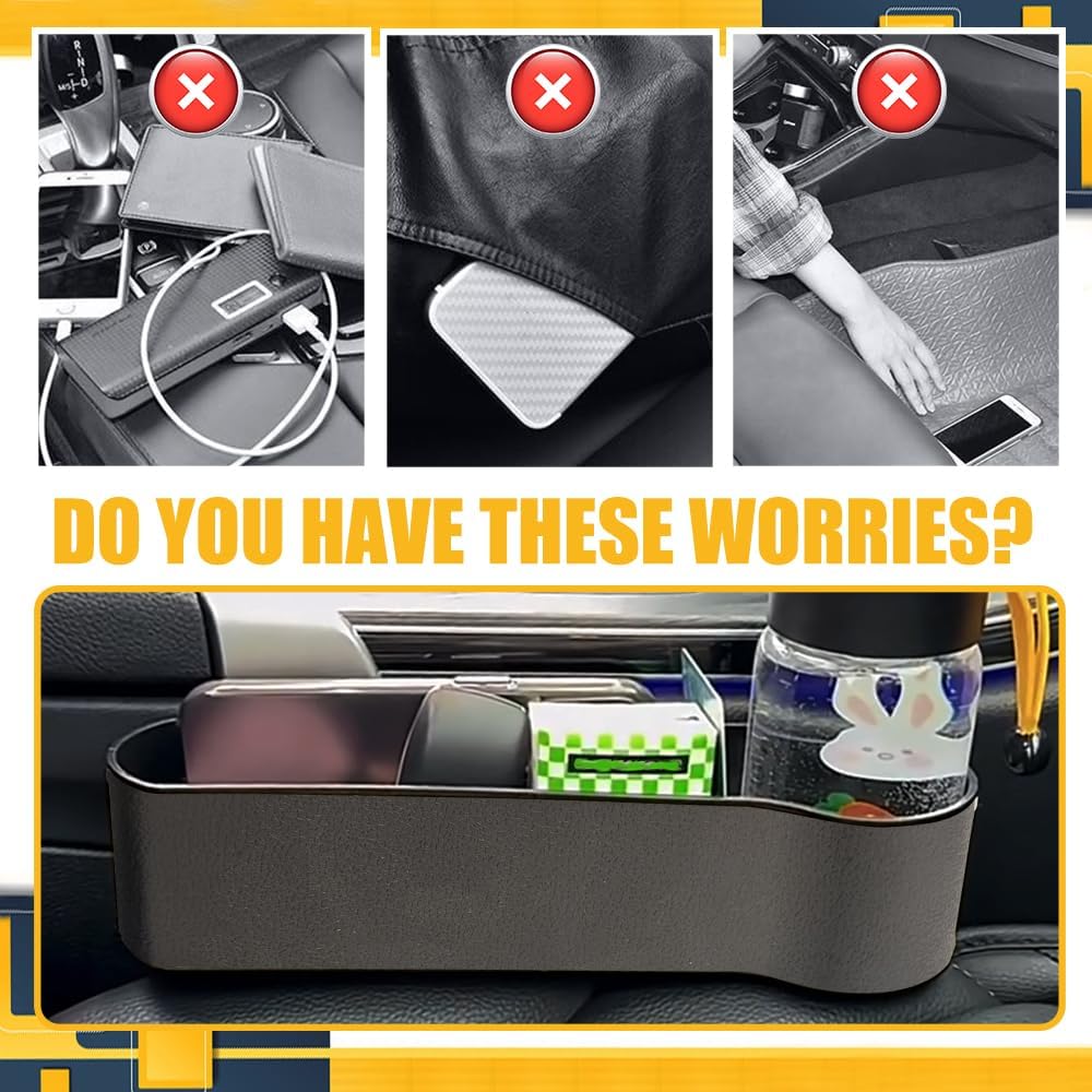 2 Packs Car Seat Gap Filler Organizer, Multifunctional Car Seat Organizer with Adjustable Cup Holder, Universal Automotive Accessories Car Seat