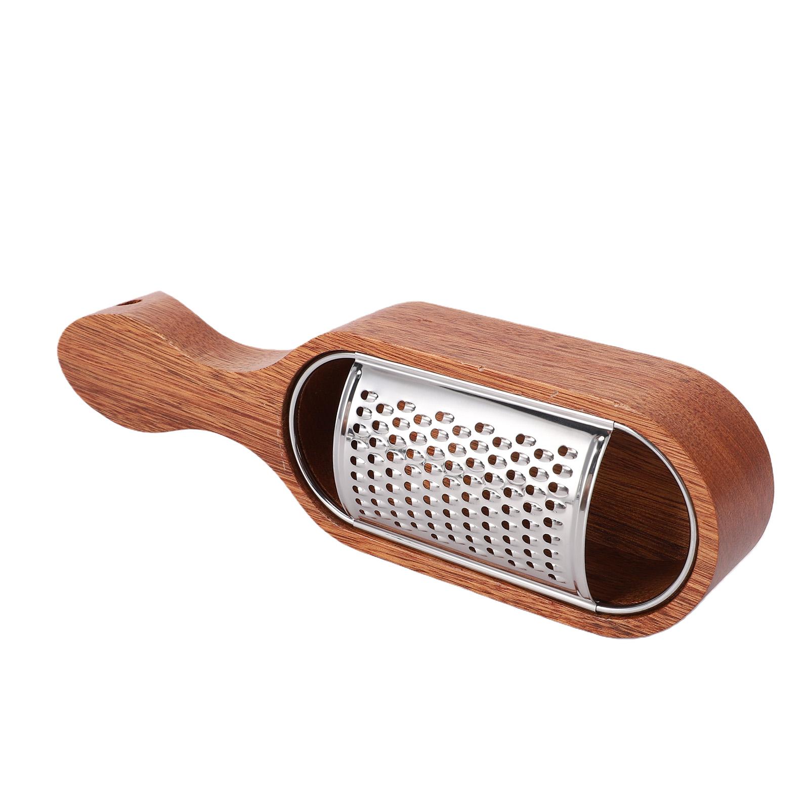 

Wooden Handle Cheese Grater Manual Cheese Shredder with Storage Space Handheld Kitchen Grater for Lemon Chocolate