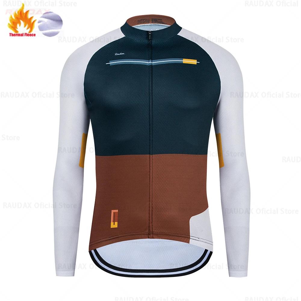 2025 Raudax Twelve Colors Winter Thermal Fleece Bicycle Clothing Cycling Jersey Set Bike MTB Riding Clothing Bib Pants Warm Sets
