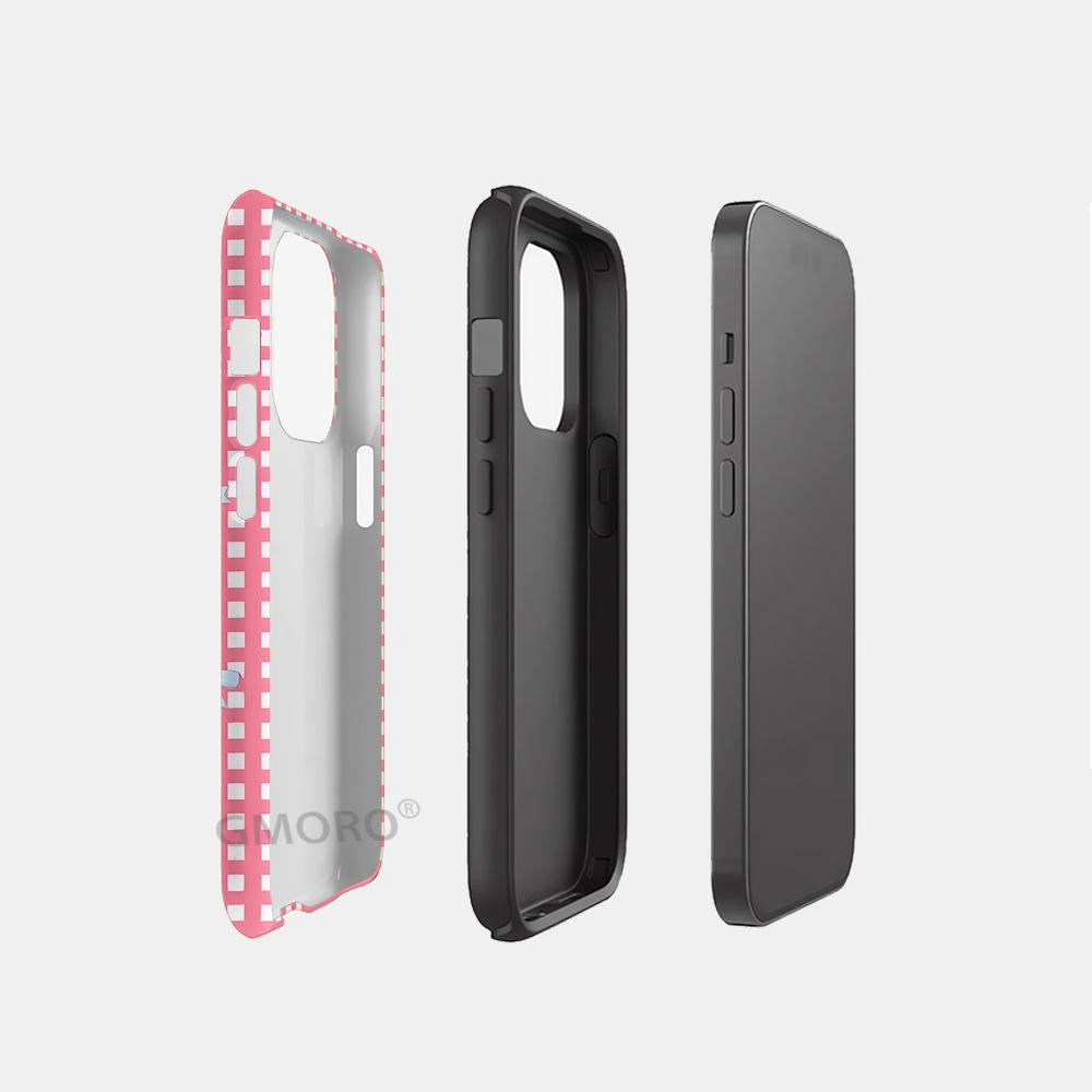 Korean Cute Girl Plaid Bow Apple 17promax Mobile Phone Case iPhone12 with Magnetic Protective Case