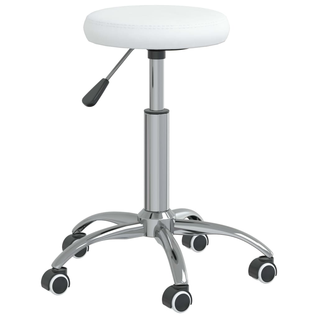 Vidaxl Swivel Office Chair, White, Faux Leather