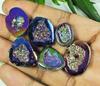 Lote de 6 piedras preciosas sueltas de ágata aura de titanio arcoíris de 17-25 mm, SY-117