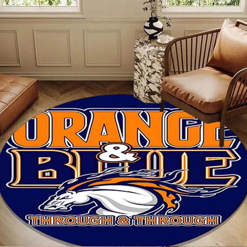 Denver Broncos Round Mat, Anti-slip Circle Carpet Chair Rug For livingroom,Bedroom, Doormat Home Decor Gift Christmas Gifts