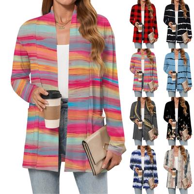 Damen Leichte Strickjacken Offen Vorne Langarm Lässig Locker Dünne Strickjacken Mit Taschen