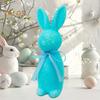 Easter Bunny Statue Freestanding Foam Rabbit Ornament Faux Moss Rabbit Flocked Bunny Figurine Centerpiece for Desk Mantel Dining Table