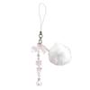 Elegant Beaded Keychain Snowflake Phone Pendant Furry Ball Handbag Decoration