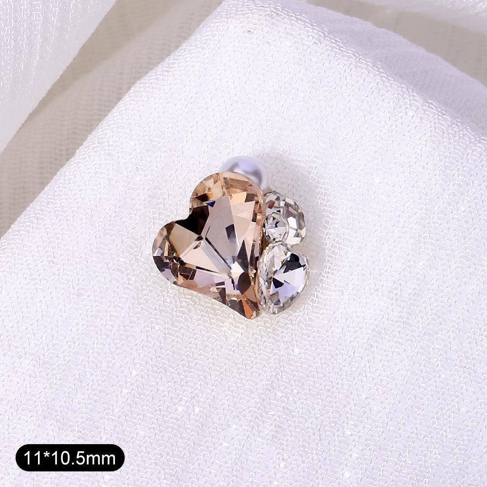 Light Coffee Merad Crystal Stack Diamond Finished Diamond Decoration Material Crooked Heart Peach Heart Rock Sugar Fertilizer Square Three-Dimensional