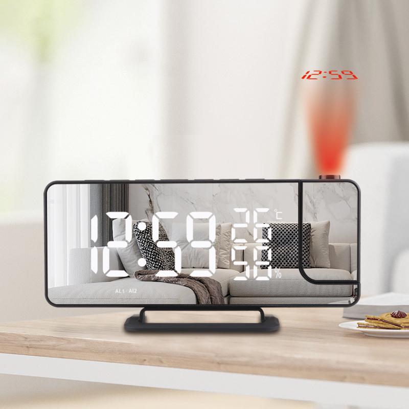 Best Price Home Desk Table Decoration Analog/Digital Projection Alarm Clock Radio LED Display Featuring Electronic Movement Type
