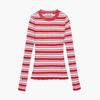LECOQ GOLF Women'S Striped Ribbed Round Neck Sweater (Gp322Lkp93)