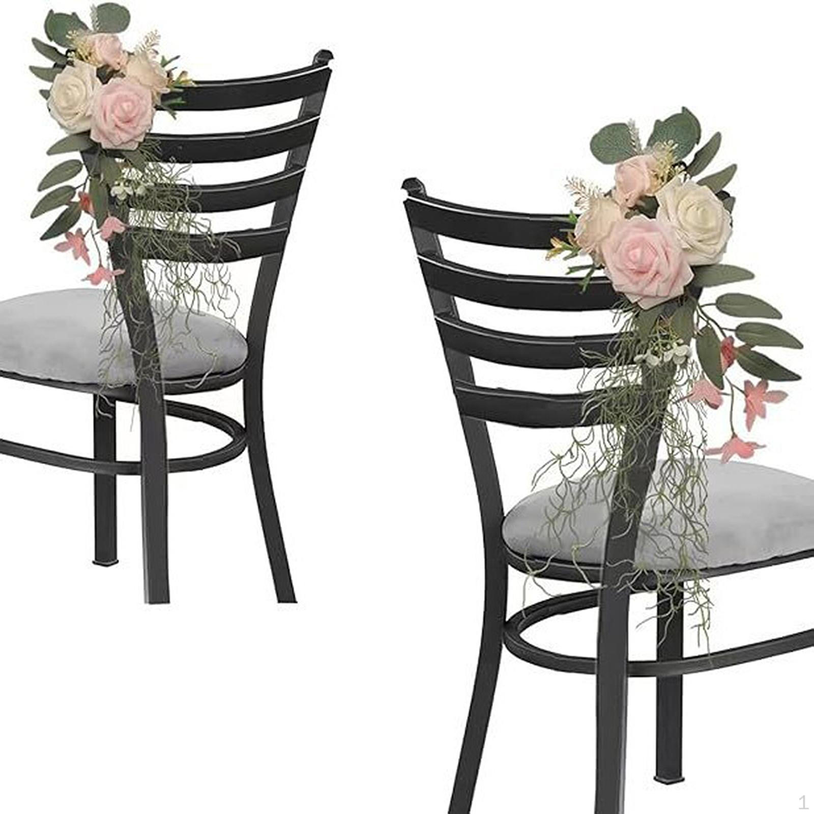 

Wedding Chair Back Flowers Aisle Bench Floral Decor Ceremony Decoration for рожевий