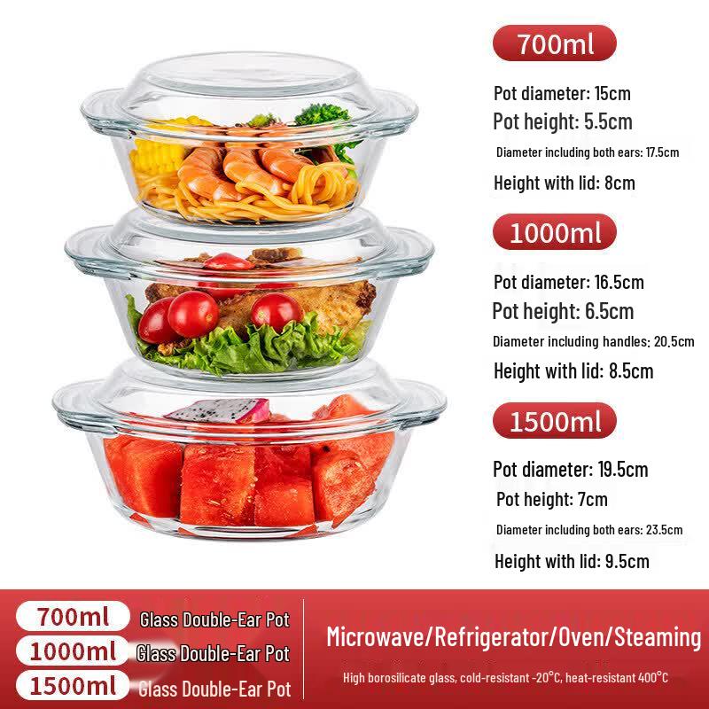 Yuzu Cartoon Heat-Resistant Glass Bowl with Lid