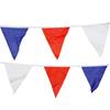 7m 25-Piece Red, White & Blue Cotton Triangle Flags for Children's Birthday Decoration, Photo Backdrops & Western Wedding Decor