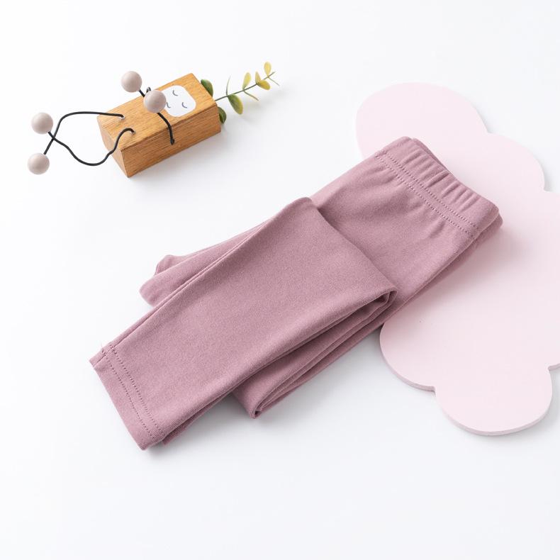 Spring and Autumn Girls' Pants Candy Colored Matte Warm Children's Bottom Pants Cotton Can Be Worn Inside Out Children's Pants