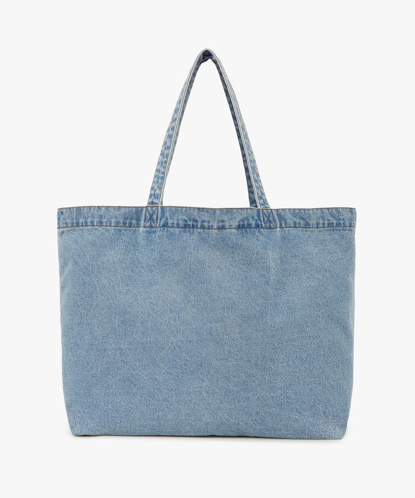 Studio Tomboy Denim Embossed Print Shoulder Bag_Indigo_9176470988