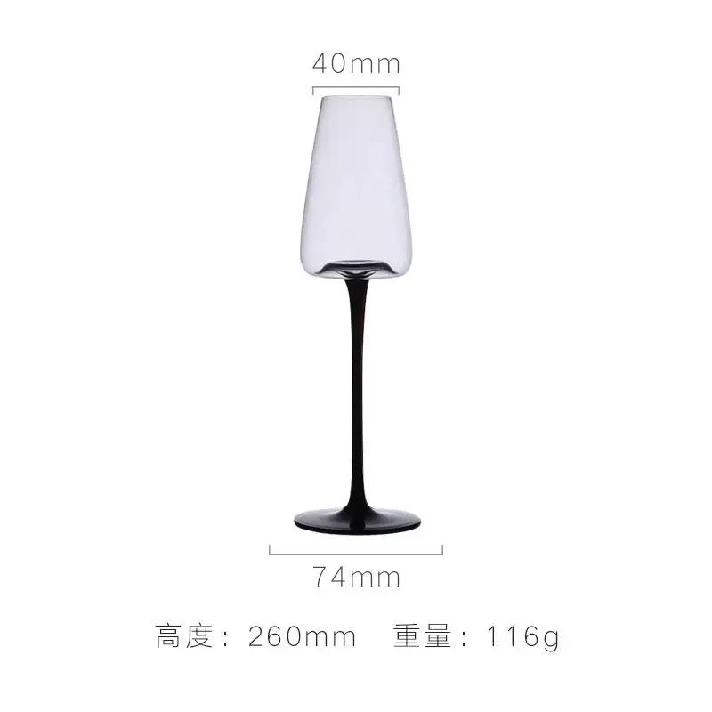 

Бокал для красного вина Pinot Noir Хрустальный Бокал для красного вина Черная Прямая Тонкая Ножка Бокал-кубок Минималистичный Бордо Шампанское Бокал Черный Длинный Стиль