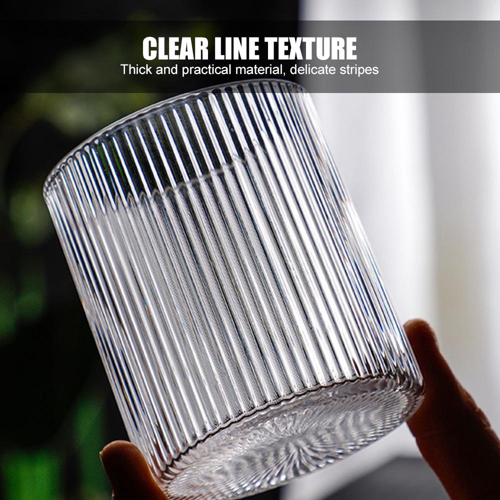 300ML Vertical Stripes Whiskey Cup Coffee Mug Wine Cocktail Glass Water Cup Hot Cold Juice Cup Household Office Drinkware