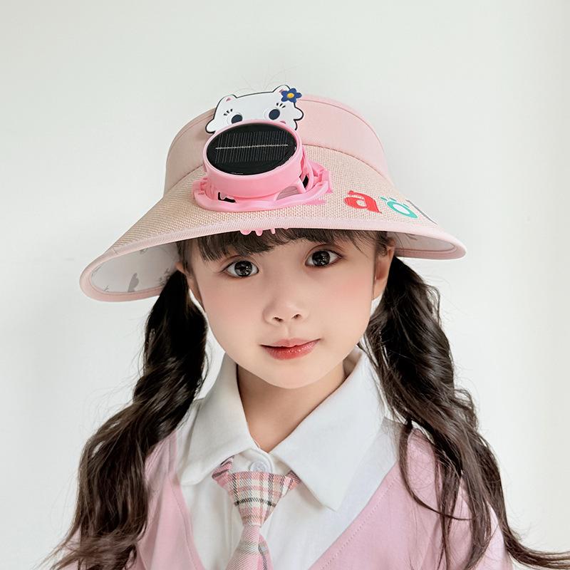 Solar Charging Fan Hat Children Summer Sun Protection Sun Hat Boy Girl Cartoon Sky Top Hat Sun Hat