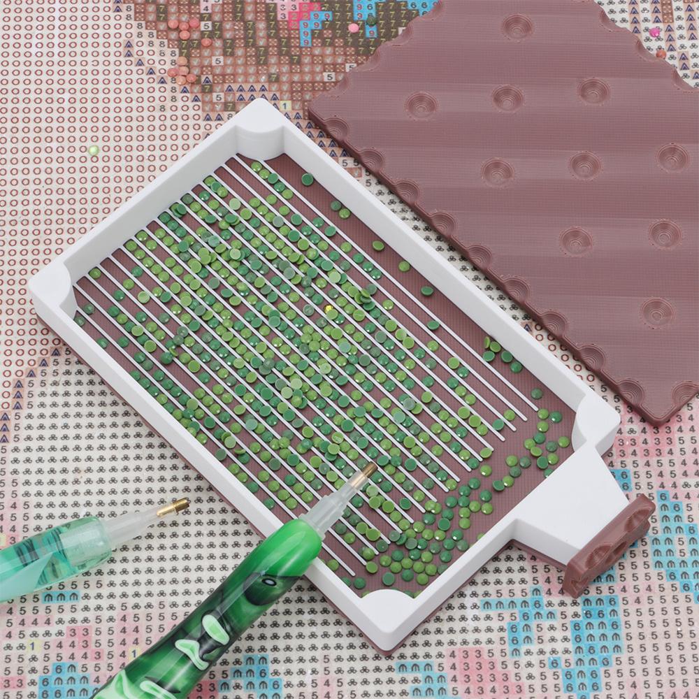 DIY Craft Diamond Painting Tray Kits Biscuit Shape With Lid Large Diamond Painting Tray Beading Plates Embroidery