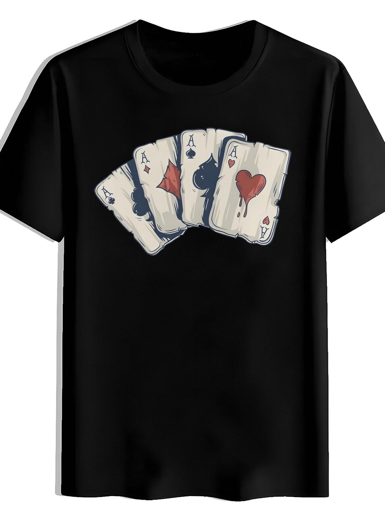 T-shirt Playing Card Spade A Print XXXXL
