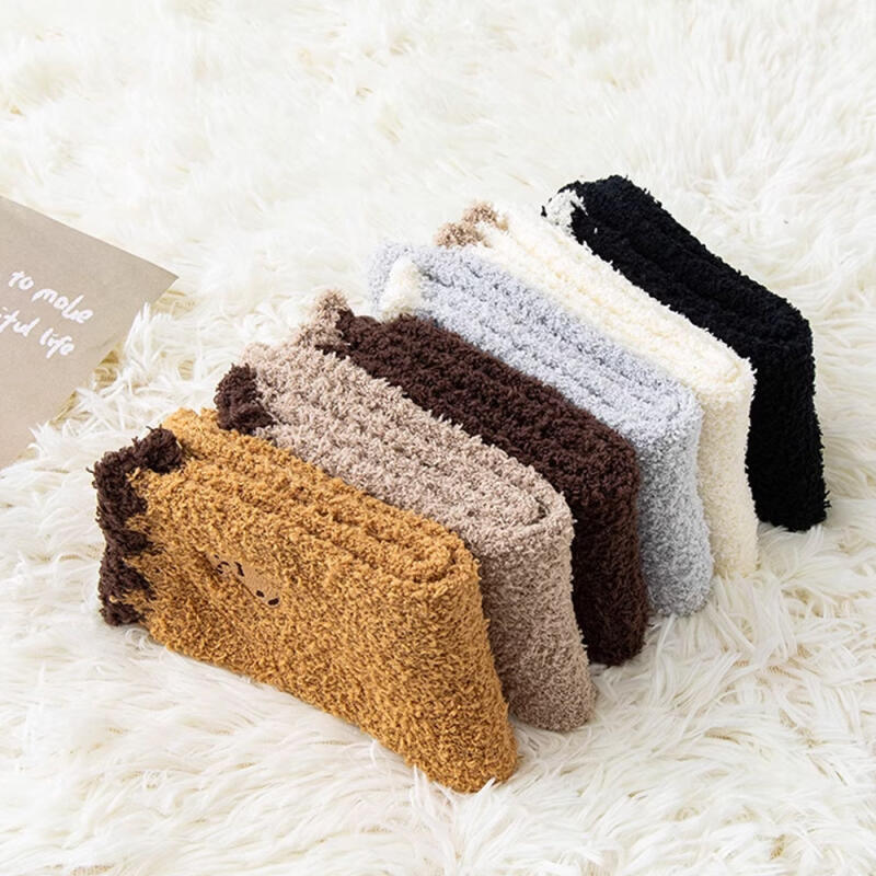 

Tinline Tyrol Bear Sleep Socks Ultrafine Fiber for Cold Hands and Feet brown