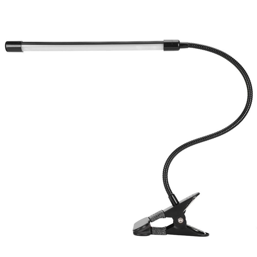 5W LED Table Light Black Desk Lamp Eye-Caring LED Clip Reading Light Makeup