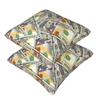 Giant Money Background 100 Dollar Bills 2 Pcs Square Pillowcase Pillow Cover Cushion Throw Pillow For Home Car