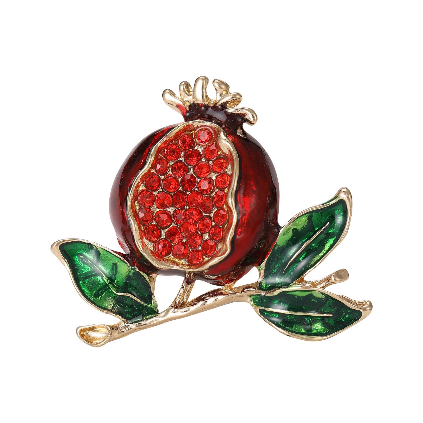 

Модная и сплавная брошь в виде граната с каплями масла и высококачественным пальто, брошь в виде аксессуаров для одежды красный