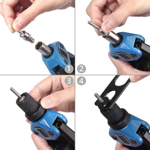 HYCDIYTS Hand Riveter Set, Rivets, Hand Nutter, Rivet Tool, Two-Handed Rivet Tool, Compatible with M3, M4, M5, M6, M8, M10, M12, Etc., Rivet Tool, DIY