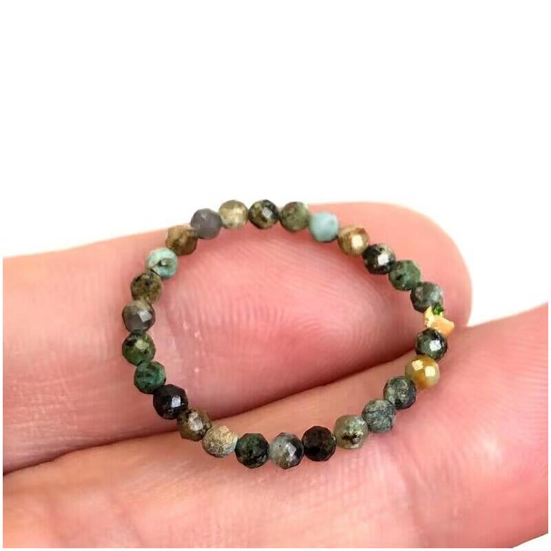 Anello con Pietra Naturale Agata cristallo quarzo zircone 2mm Multisfaccettato Gioielli regali adatti per uomo e donna