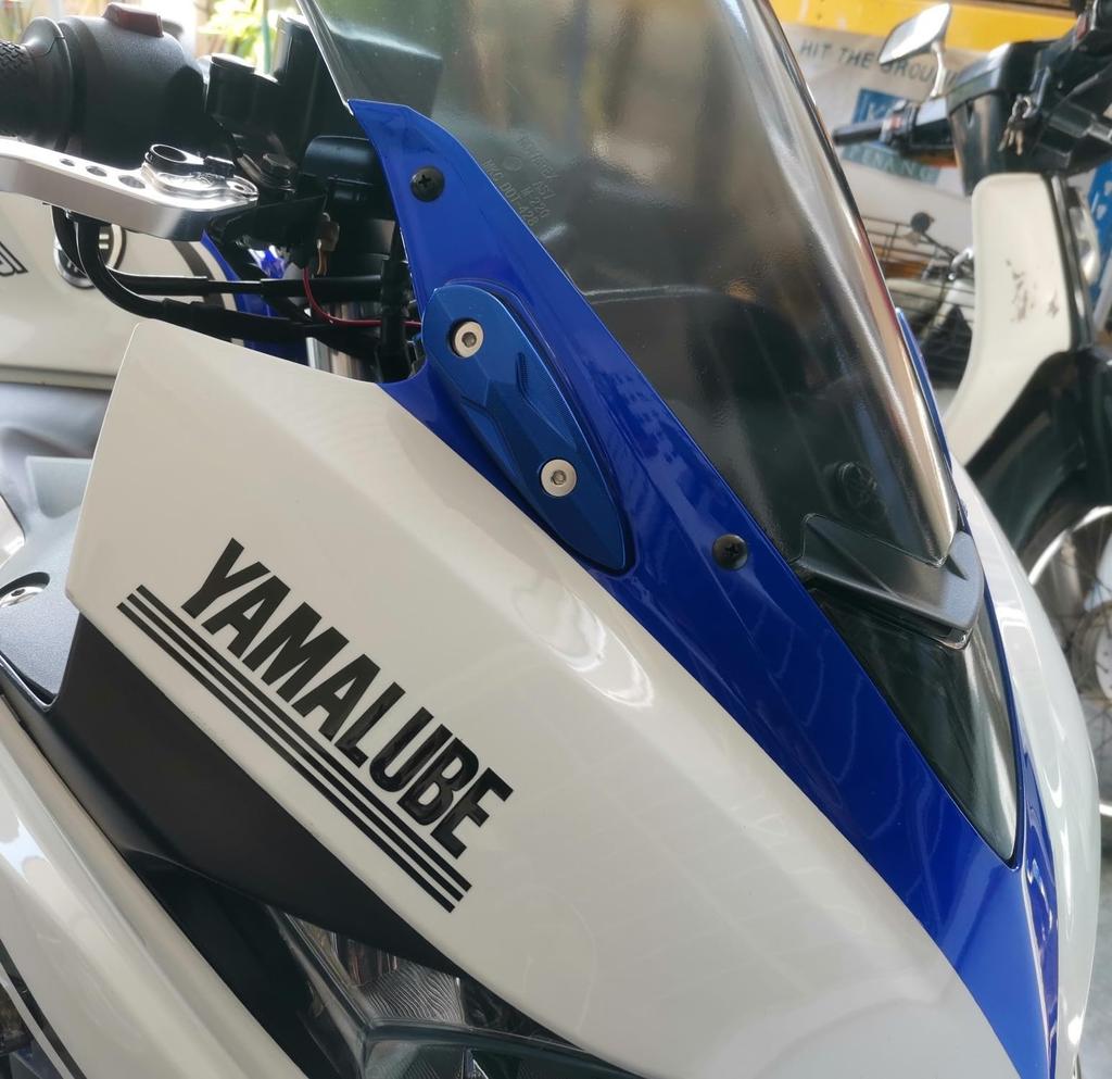 AL-mart Motorcycle Mirror Hole Cover Mirror Block Off Base Decorative Plate CNC Aluminum For Yamaha YZF-R25/R3 2015-2023, YZF-R15 2017-2023