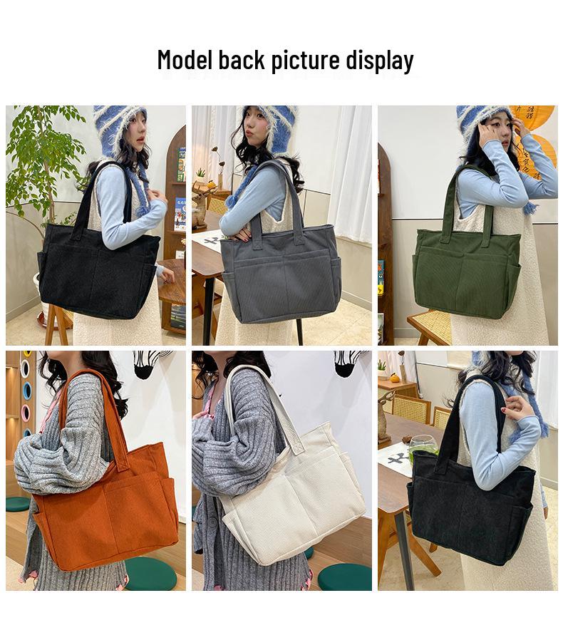 2025 Women's Corduroy Tote: Lightweight, Large-Capacity Fashion Shoulder Bag