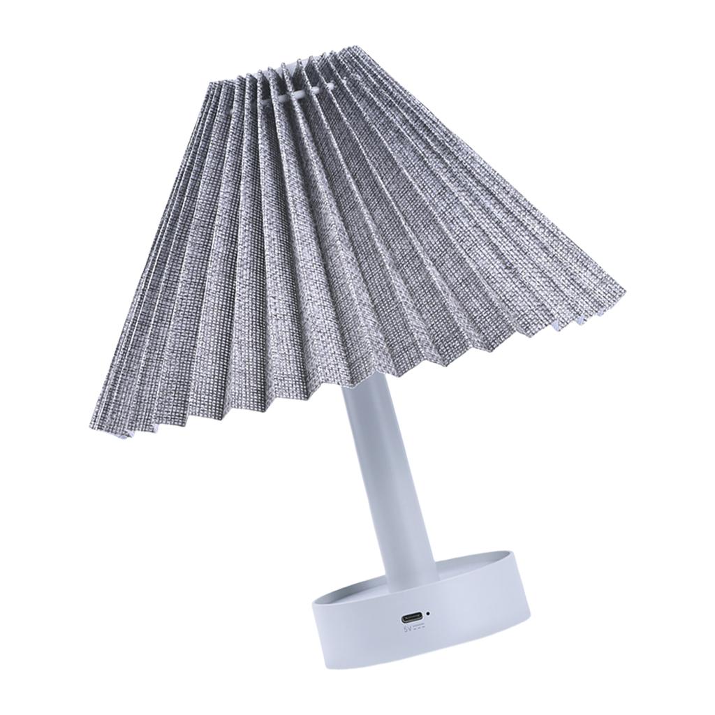 Pleated Shade Table Lamp in Warm Light Button Control for Bedrooms Offices and Living Rooms