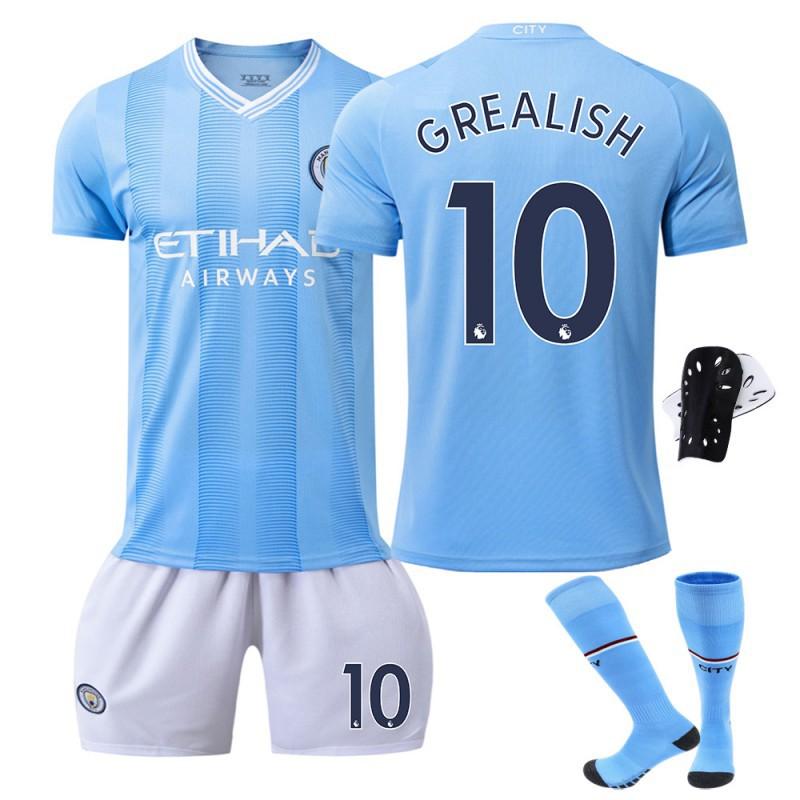 2324 Manchester City's Home Football Uniform No. 9 Harland 10 Glalish 17 De Braunet Fan Version Short Sleeves