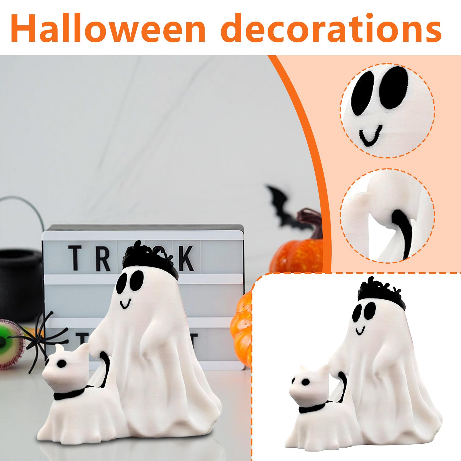 

Halloween Cute Simulation Little Ghosts Walking Dog Decoration Ornament One Size