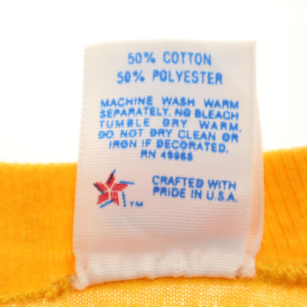 SOFFE 90s Made In USA Old Short Sleeve T-shirt XL Yellow Single Stitch Men's Used