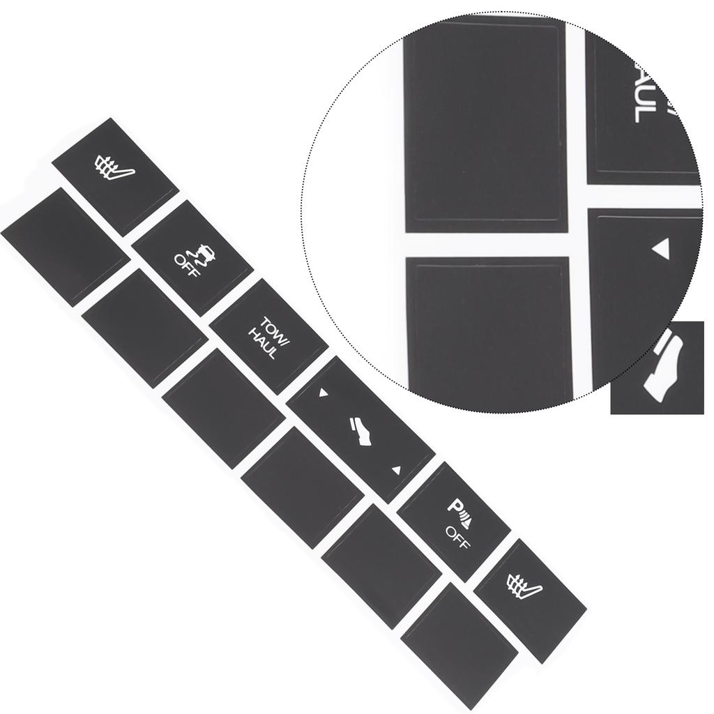 Car Stickers Car Heated Seat Traction Button Repair Sticker Set Auto Decals For Cherokee 2005-2009 For Commander 2005-2009