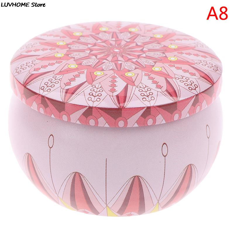 Retro Luxury Candle Jars Holder Storage Case Empty Tin Box Round Container with Lid Small Diy Candle Making Wedding Sweet Gifts