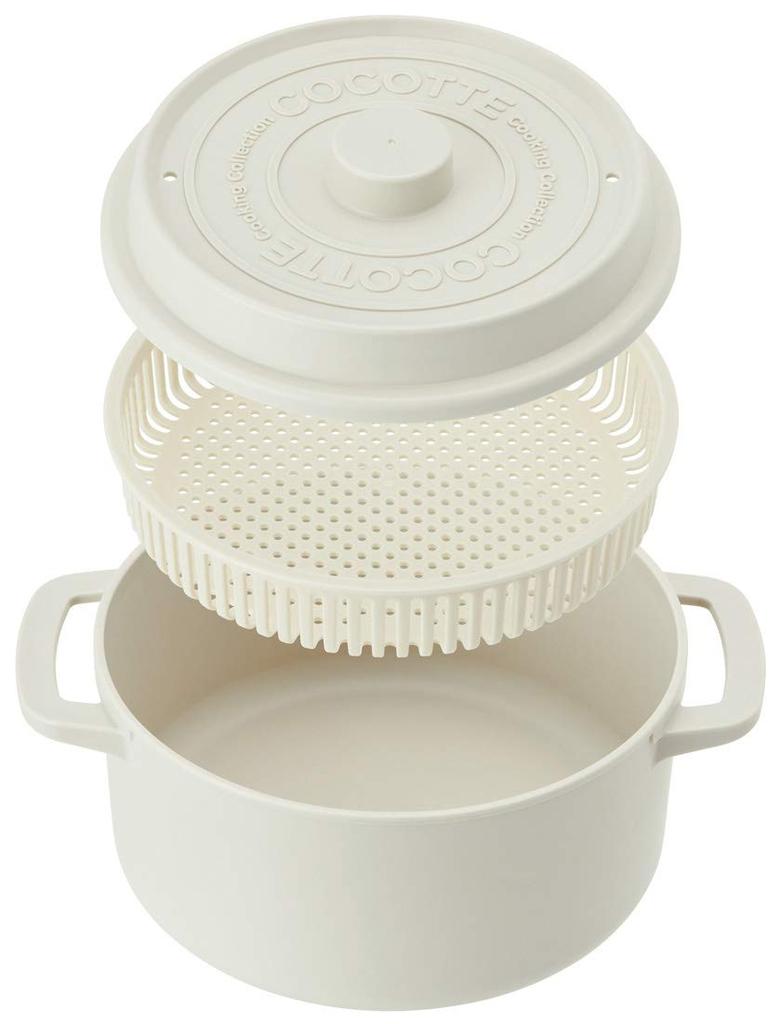 Skater Microwave Cocotte Powder MWCP2 Cookware, Style, Color, White, 18cm,