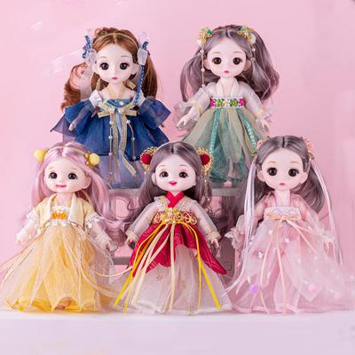 17cm Dress Doll Cute Simulation Princess Girl Ajustable Clothes Pretend Play House Kids Birthday Gift
