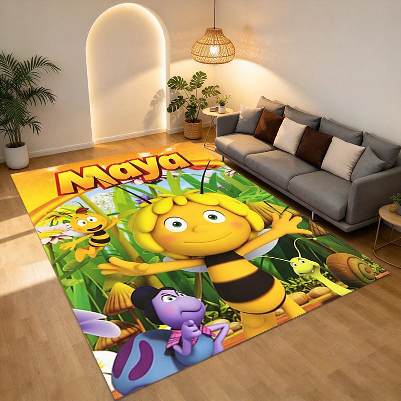 Biene Maya Wohnzimmer Rutschfester Teppich Weicher Teppich für Schlafzimmer Spielzimmer Sofaecke Büro Heimdekoration Fußmatte Weihnachtsgeschenk C92665