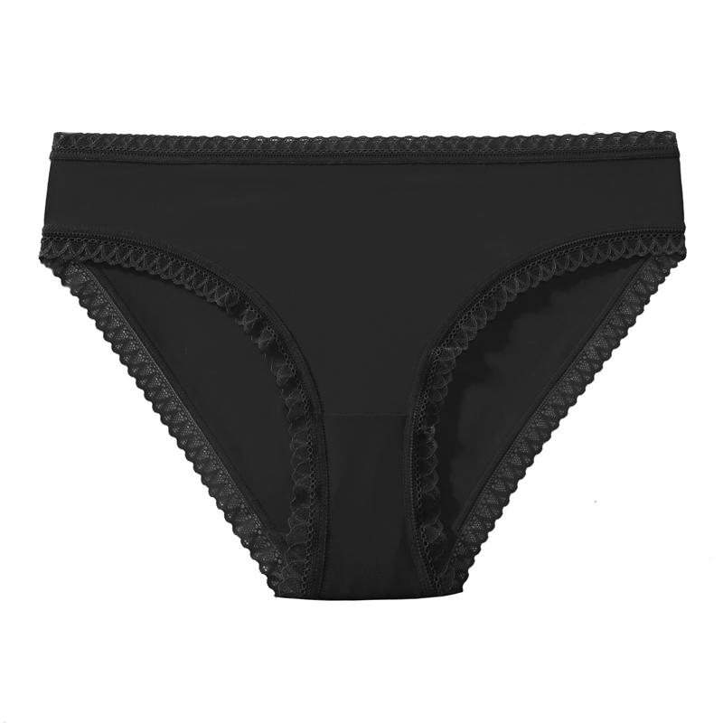 TERMEZY Sexy Women Lace-edged Briefs Low-rise Seamless Comfortable Underpant Solid Color Soft Intimate Panties