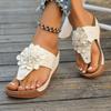 Fashion 2025 New Thick-soled One-line Thick-soled Slippers for Women, Cross-border Fish-mouth Flower Thick-soled Beach Flip-flops
